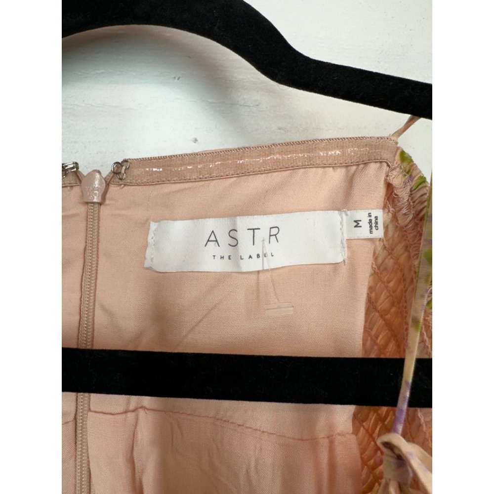 Astr Floral Tie-Shoulder Mini Dress in Pink and Green - Picture 7 of 14